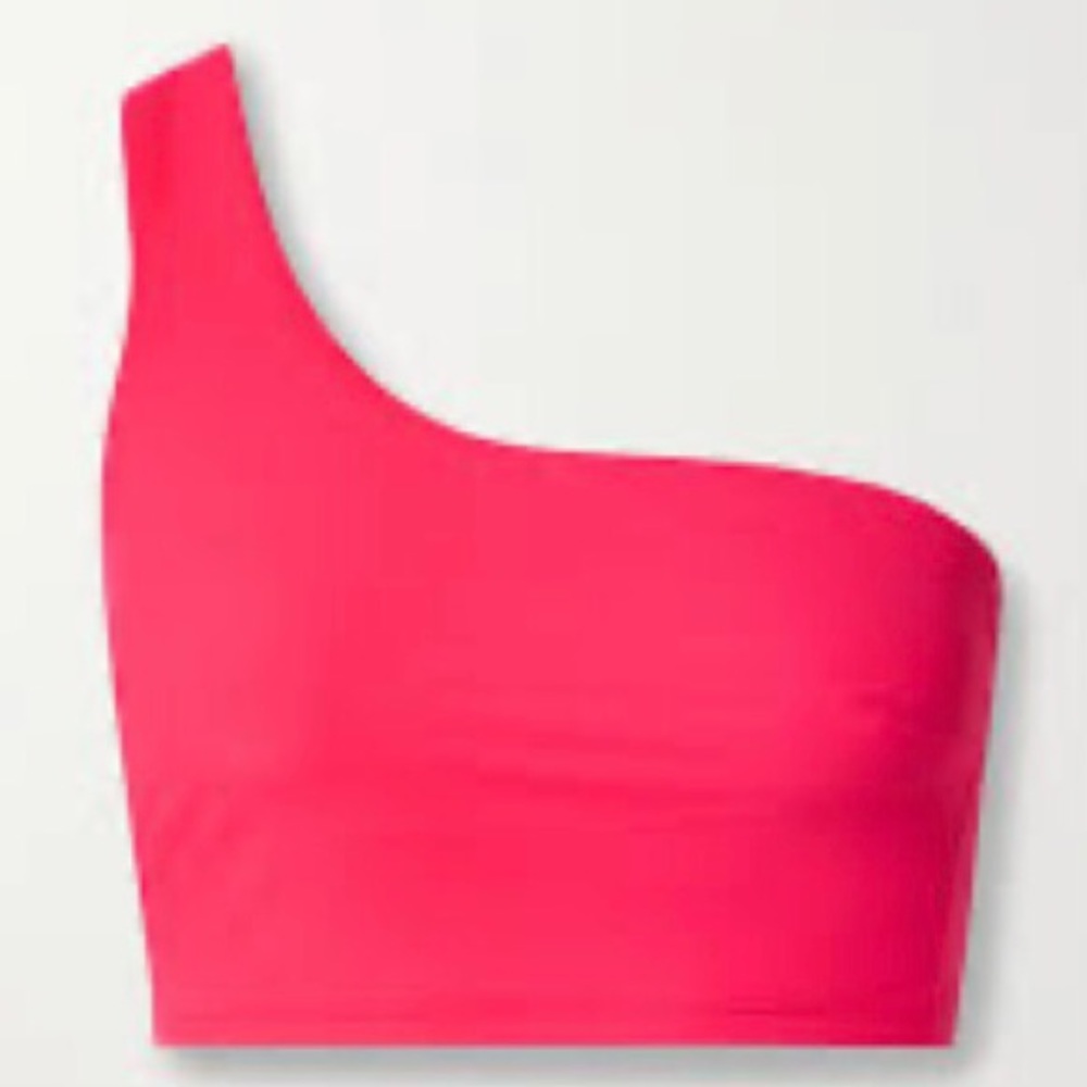 One-Shoulder Crop Top in Hot Pink